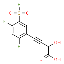 ChemSpider 2D Image | 4-[2,4-Difluoro-5-(fluorosulfonyl)phenyl]-2-hydroxy-3-butynoic acid | C10H5F3O5S