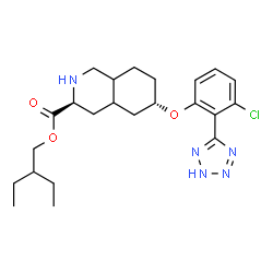 ChemSpider 2D Image | 2-Ethylbutyl (3S,6S)-6-[3-chloro-2-(2H-tetrazol-5-yl)phenoxy]decahydro-3-isoquinolinecarboxylate | C23H32ClN5O3