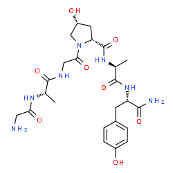 ChemSpider 2D Image | Glycyl-L-alanylglycyl-(4R)-4-hydroxy-D-prolyl-L-alanyl-L-tyrosinamide | C24H35N7O8
