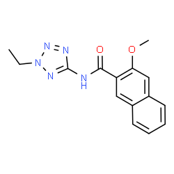 ChemSpider 2D Image | N-(2-Ethyl-2H-tetrazol-5-yl)-3-methoxy-2-naphthamide | C15H15N5O2