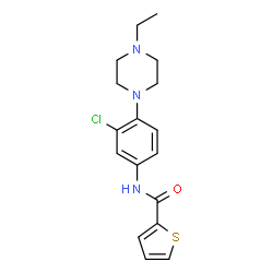 ChemSpider 2D Image | N-[3-Chloro-4-(4-ethyl-1-piperazinyl)phenyl]-2-thiophenecarboxamide | C17H20ClN3OS