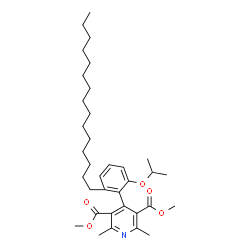 ChemSpider 2D Image | Dimethyl 4-(2-isopropoxy-6-pentadecylphenyl)-2,6-dimethyl-3,5-pyridinedicarboxylate | C35H53NO5