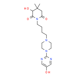ChemSpider 2D Image | 3-Hydroxy-1-{4-[4-(5-hydroxy-2-pyrimidinyl)-1-piperazinyl]butyl}-4,4-dimethyl-2,6-piperidinedione | C19H29N5O4