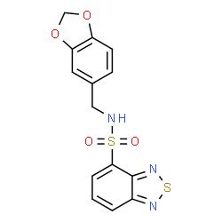 ChemSpider 2D Image | N-(1,3-Benzodioxol-5-ylmethyl)-2,1,3-benzothiadiazole-4-sulfonamide | C14H11N3O4S2