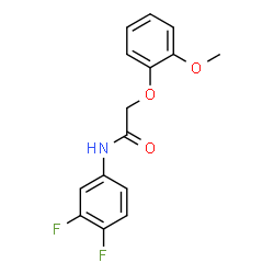 ChemSpider 2D Image | N-(3,4-Difluorophenyl)-2-(2-methoxyphenoxy)acetamide | C15H13F2NO3