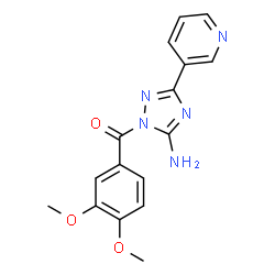ChemSpider 2D Image | [5-Amino-3-(3-pyridinyl)-1H-1,2,4-triazol-1-yl](3,4-dimethoxyphenyl)methanone | C16H15N5O3