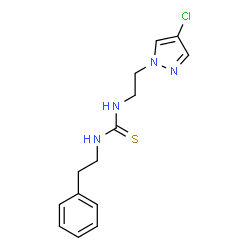 ChemSpider 2D Image | 1-[2-(4-Chloro-1H-pyrazol-1-yl)ethyl]-3-(2-phenylethyl)thiourea | C14H17ClN4S