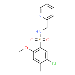 ChemSpider 2D Image | 5-Chloro-2-methoxy-4-methyl-N-(2-pyridinylmethyl)benzenesulfonamide | C14H15ClN2O3S