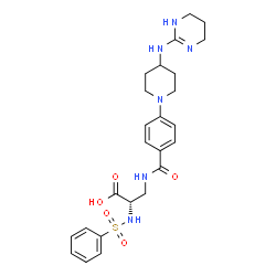 ChemSpider 2D Image | N-(Phenylsulfonyl)-3-({4-[4-(1,4,5,6-tetrahydro-2-pyrimidinylamino)-1-piperidinyl]benzoyl}amino)-L-alanine | C25H32N6O5S