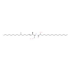 ChemSpider 2D Image | 2-Hydroxy-N-[(2R,3R,4E)-1-hydroxy-3,9-dimethyl-4-octadecen-2-yl]hexadecanamide | C36H71NO3