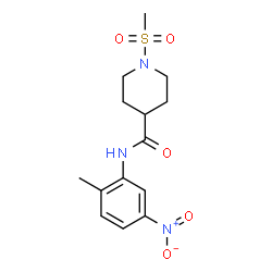 ChemSpider 2D Image | N-(2-Methyl-5-nitrophenyl)-1-(methylsulfonyl)-4-piperidinecarboxamide | C14H19N3O5S