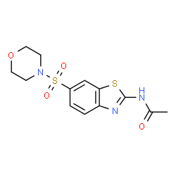 ChemSpider 2D Image | N-[6-(4-Morpholinylsulfonyl)-1,3-benzothiazol-2-yl]acetamide | C13H15N3O4S2