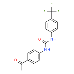 ChemSpider 2D Image | 1-(4-Acetylphenyl)-3-[4-(trifluoromethyl)phenyl]urea | C16H13F3N2O2