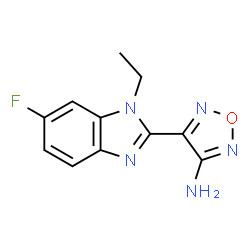 ChemSpider 2D Image | 4-(1-Ethyl-6-fluoro-1H-benzimidazol-2-yl)-1,2,5-oxadiazol-3-amine | C11H10FN5O