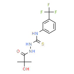 ChemSpider 2D Image | 2-(2-Hydroxy-2-methylpropanoyl)-N-[3-(trifluoromethyl)phenyl]hydrazinecarbothioamide | C12H14F3N3O2S