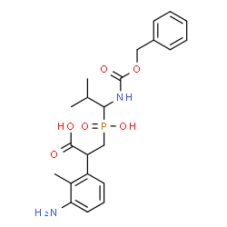 ChemSpider 2D Image | 2-(3-Amino-2-methylphenyl)-3-[(1-{[(benzyloxy)carbonyl]amino}-2-methylpropyl)(hydroxy)phosphoryl]propanoic acid | C22H29N2O6P