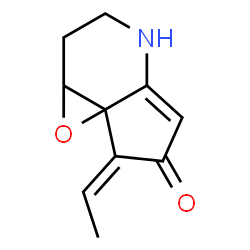 ChemSpider 2D Image | (7Z)-7-Ethylidene-1a,2,3,4-tetrahydrocyclopenta[b]oxireno[c]pyridin-6(7H)-one | C10H11NO2
