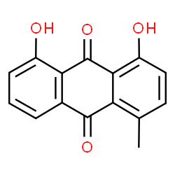 ChemSpider 2D Image | 4,5-Dihydroxy-1-methyl-9,10-anthraquinone | C15H10O4
