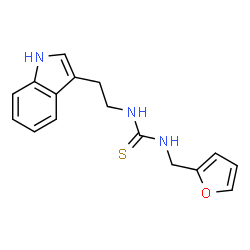 ChemSpider 2D Image | 1-(2-Furylmethyl)-3-[2-(1H-indol-3-yl)ethyl]thiourea | C16H17N3OS