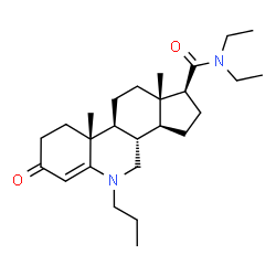 ChemSpider 2D Image | (1S,3aS,3bS,9aR,9bS,11aS)-N,N-Diethyl-9a,11a-dimethyl-7-oxo-5-propyl-2,3,3a,3b,4,5,7,8,9,9a,9b,10,11,11a-tetradecahydro-1H-cyclopenta[i]phenanthridine-1-carboxamide | C26H42N2O2