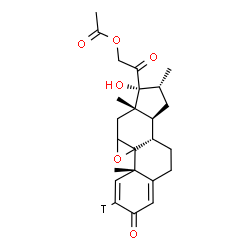 ChemSpider 2D Image | (9xi,16alpha)-17-Hydroxy-16-methyl-3,20-dioxo(2-~3~H)-9,11-epoxypregna-1,4-dien-21-yl acetate | C24H29TO6