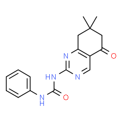 ChemSpider 2D Image | 1-(7,7-Dimethyl-5-oxo-5,6,7,8-tetrahydro-2-quinazolinyl)-3-phenylurea | C17H18N4O2