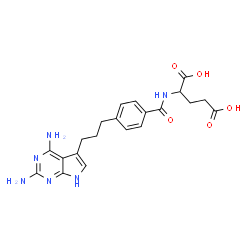 ChemSpider 2D Image | N-(4-(3-(2,4-Diamino-7H-pyrrolo(2,3-d)pyrimidin-5-yl)propyl)benzoyl)glutamic acid | C21H24N6O5