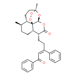 ChemSpider 2D Image | (1S,4S,5R,8S,9R,12S,13R)-1,5-Dimethyl-9-[(3Z)-5-oxo-3,5-diphenyl-3-penten-1-yl]-11,14,15,16-tetraoxatetracyclo[10.3.1.0~4,13~.0~8,13~]hexadecan-10-one | C31H34O6