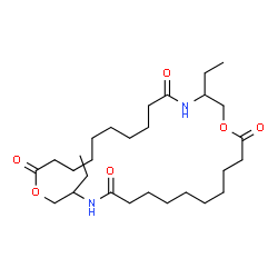ChemSpider 2D Image | 3,17-Diethyl-1,15-dioxa-4,18-diazacyclooctacosane-5,14,19,28-tetrone | C28H50N2O6