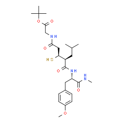 ChemSpider 2D Image | 2-Methyl-2-propanyl {[(3S,4S)-4-{[(2S)-3-(4-methoxyphenyl)-1-(methylamino)-1-oxo-2-propanyl]carbamoyl}-6-methyl-3-sulfanylheptanoyl]amino}acetate | C26H41N3O6S