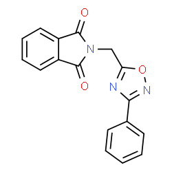 ChemSpider 2D Image | 2-[(3-Phenyl-1,2,4-oxadiazol-5-yl)methyl]-1H-isoindole-1,3(2H)-dione | C17H11N3O3