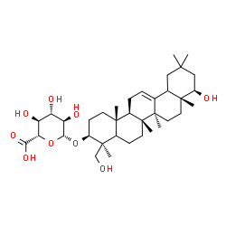 ChemSpider 2D Image | (3beta,5xi,18xi,22beta)-22,24-Dihydroxyolean-12-en-3-yl beta-D-glucopyranosiduronic acid | C36H58O9
