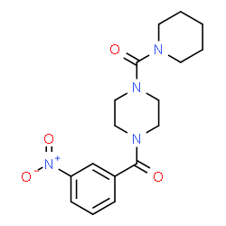 ChemSpider 2D Image | [4-(3-Nitrobenzoyl)-1-piperazinyl](1-piperidinyl)methanone | C17H22N4O4