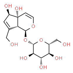 ChemSpider 2D Image | (1S,4aR,5R,7aR)-4a,5-Dihydroxy-7-(hydroxymethyl)-1,4a,5,7a-tetrahydrocyclopenta[c]pyran-1-yl beta-D-glucopyranoside | C15H22O10