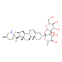 ChemSpider 2D Image | 6-Deoxy-1-C-[(3alpha,25R)-spirosol-5-en-3-yl]-alpha-L-mannopyranosyl beta-D-glucopyranoside | C39H63NO11