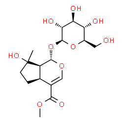 ChemSpider 2D Image | Methyl (1S,4aS,7S,7aS)-1-(beta-D-glucopyranosyloxy)-7-hydroxy-7-methyl-1,4a,5,6,7,7a-hexahydrocyclopenta[c]pyran-4-carboxylate | C17H26O10