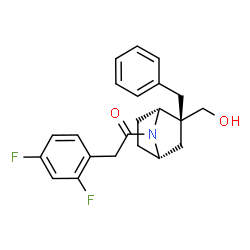 ChemSpider 2D Image | 1-[(1R,2R,4S)-2-Benzyl-2-(hydroxymethyl)-7-azabicyclo[2.2.1]hept-7-yl]-2-(2,4-difluorophenyl)ethanone | C22H23F2NO2