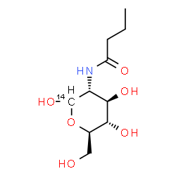 ChemSpider 2D Image | 2-(Butyrylamino)-2-deoxy-D-(1-~14~C)glucopyranose | C914CH19NO6