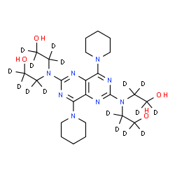 ChemSpider 2D Image | DIPYRIDAMOLE-D16 | C24H24D16N8O4
