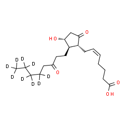 ChemSpider 2D Image | (5Z,11alpha)-11-Hydroxy-9,15-dioxo(17,17,18,18,19,19,20,20,20-~2~H_9_)prost-5-en-1-oic acid | C20H23D9O5