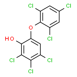 ChemSpider 2D Image | 2,3,4-Trichloro-6-(2,4,6-trichlorophenoxy)phenol | C12H4Cl6O2