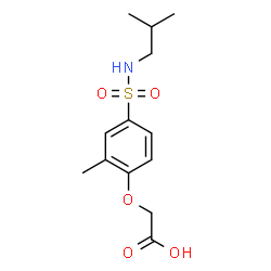 ChemSpider 2D Image | [4-(Isobutylsulfamoyl)-2-methylphenoxy]acetic acid | C13H19NO5S