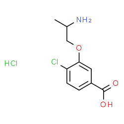 ChemSpider 2D Image | 3-(2-Aminopropoxy)-4-chlorobenzoic acid hydrochloride (1:1) | C10H13Cl2NO3