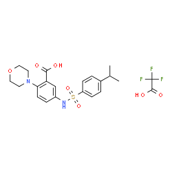 ChemSpider 2D Image | 5-{[(4-Isopropylphenyl)sulfonyl]amino}-2-(4-morpholinyl)benzoic acid trifluoroacetate (1:1) | C22H25F3N2O7S