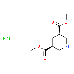 ChemSpider 2D Image | Dimethyl (3R,5S)-3,5-piperidinedicarboxylate hydrochloride (1:1) | C9H16ClNO4