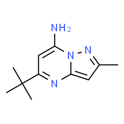 ChemSpider 2D Image | 2-Methyl-5-(2-methyl-2-propanyl)pyrazolo[1,5-a]pyrimidin-7-amine | C11H16N4