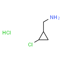 ChemSpider 2D Image | 1-(2-Chlorocyclopropyl)methanamine hydrochloride (1:1) | C4H9Cl2N