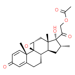 ChemSpider 2D Image | (9beta,11alpha,16alpha)-17-Hydroxy-16-methyl-3,20-dioxo-9,11-epoxypregna-1,4-dien-21-yl acetate | C24H30O6