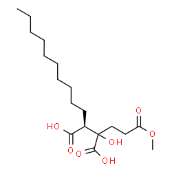 ChemSpider 2D Image | (3S)-3-Decyl-2-hydroxy-2-(3-methoxy-3-oxopropyl)succinic acid | C18H32O7