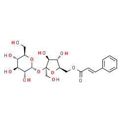 ChemSpider 2D Image | 6-O-[(2E)-3-Phenyl-2-propenoyl]-beta-D-fructofuranosyl alpha-D-glucopyranoside | C21H28O12